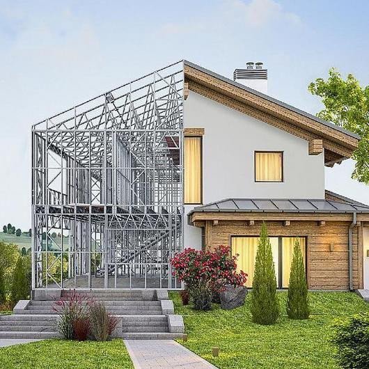 Vivienda de estructura metálica liviana con fachada EIFS DEFS